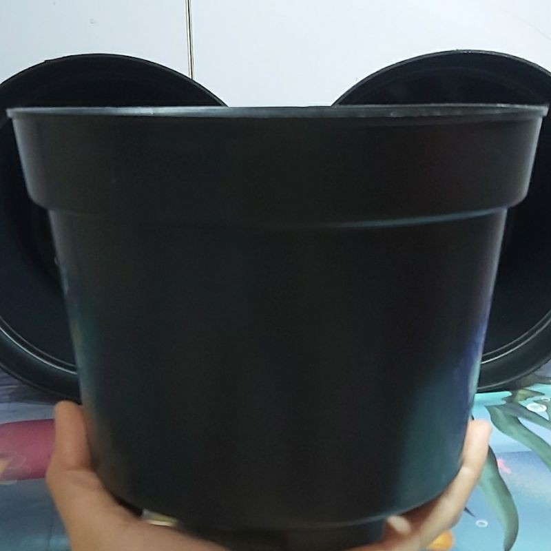 Pot Bunga Pot Tanaman Hitam Plastik 20