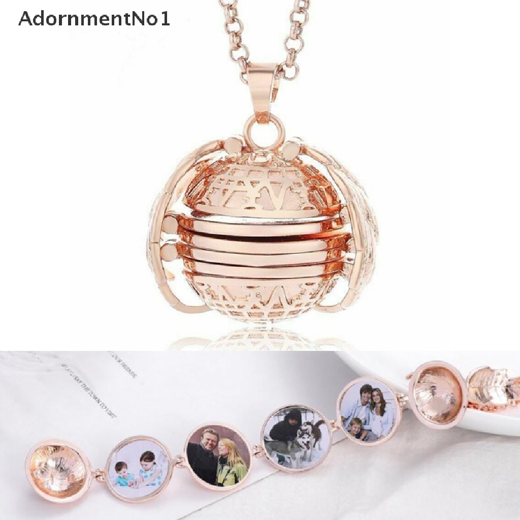 (AdornmentNo1) Kalung Rantai Dengan Liontin Locket Foto 4 Sayap Malaikat Untuk Wanita