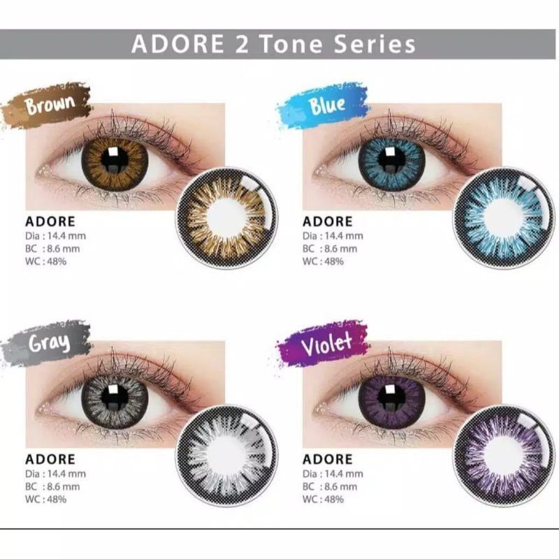 ❣Britans.id❣ Softlens Adore 2 tone by Irislab / Kontak lensa Normal 14.4mm