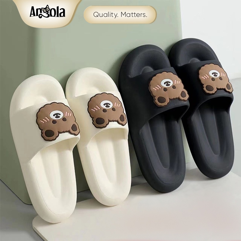 Angola Sandal Slip-On CuteBear H08 Sendal Rumah/Kamar Mandi Slipper Strap Comfy Cowok Cewek