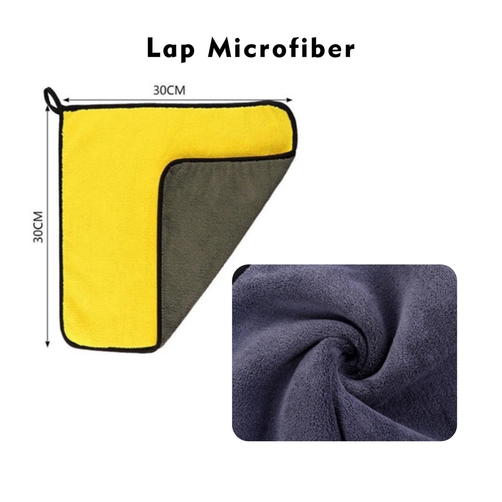 Lap Microfiber 30x30cm Tebal 500gsm Lap Mobil Lap Kain Lap Tebal