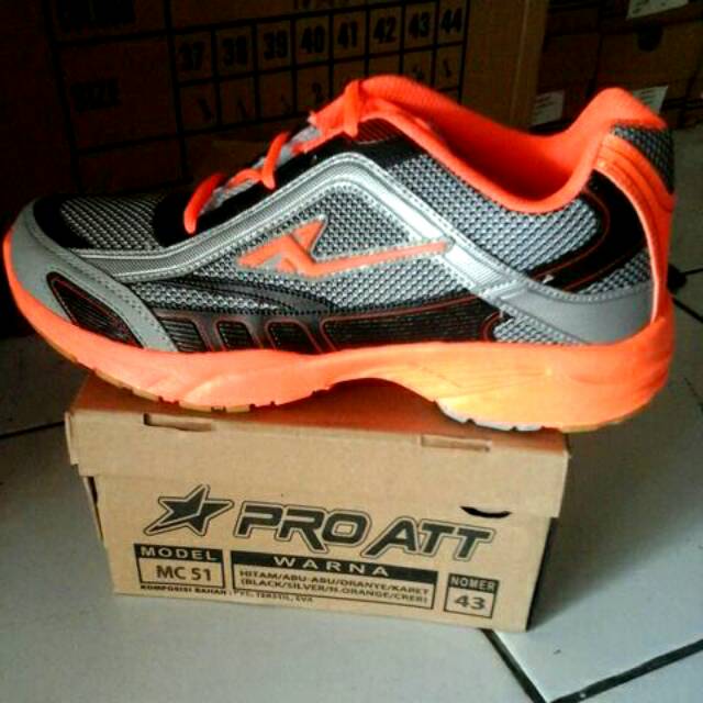 Pro Att Mc 51 Hitam abu-abu oranye karet