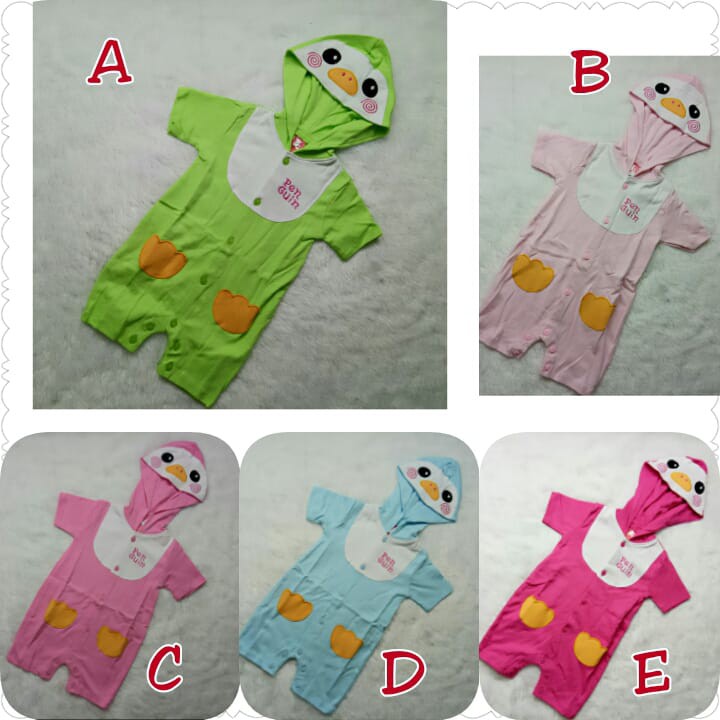 Baju Bayi Lucu Romper Karakter Hewan Penguin