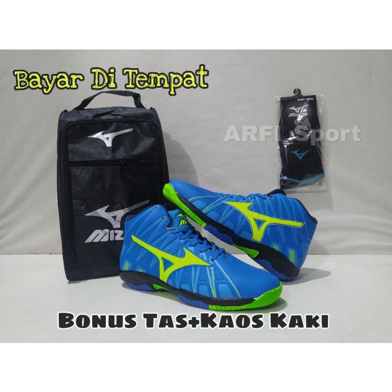 Sepatu Volly Mizuno Tornado Terbaru/Sepatu Olahraga Volly Terbaru/Sepatu Pria & Wanita Gratis Tas