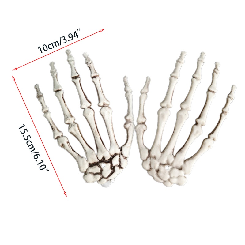 Zzz 1 Pasang Mainan Tangan Tengkorak Realistis Untuk Dekorasi Pesta Halloween