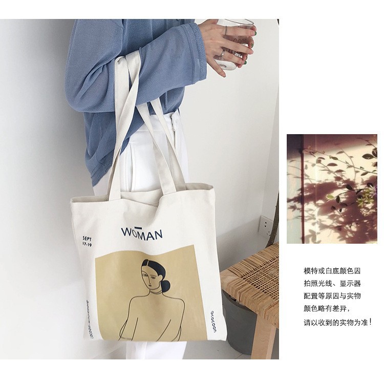 TC-49 tas kanvas canvas wanita tote bag import jepang korea