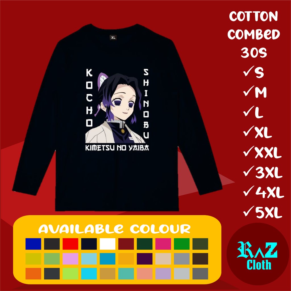 KAOS WANITA LENGAN PANJANG KARAKTER SHINOBU KOCHO DEMON SLAYER