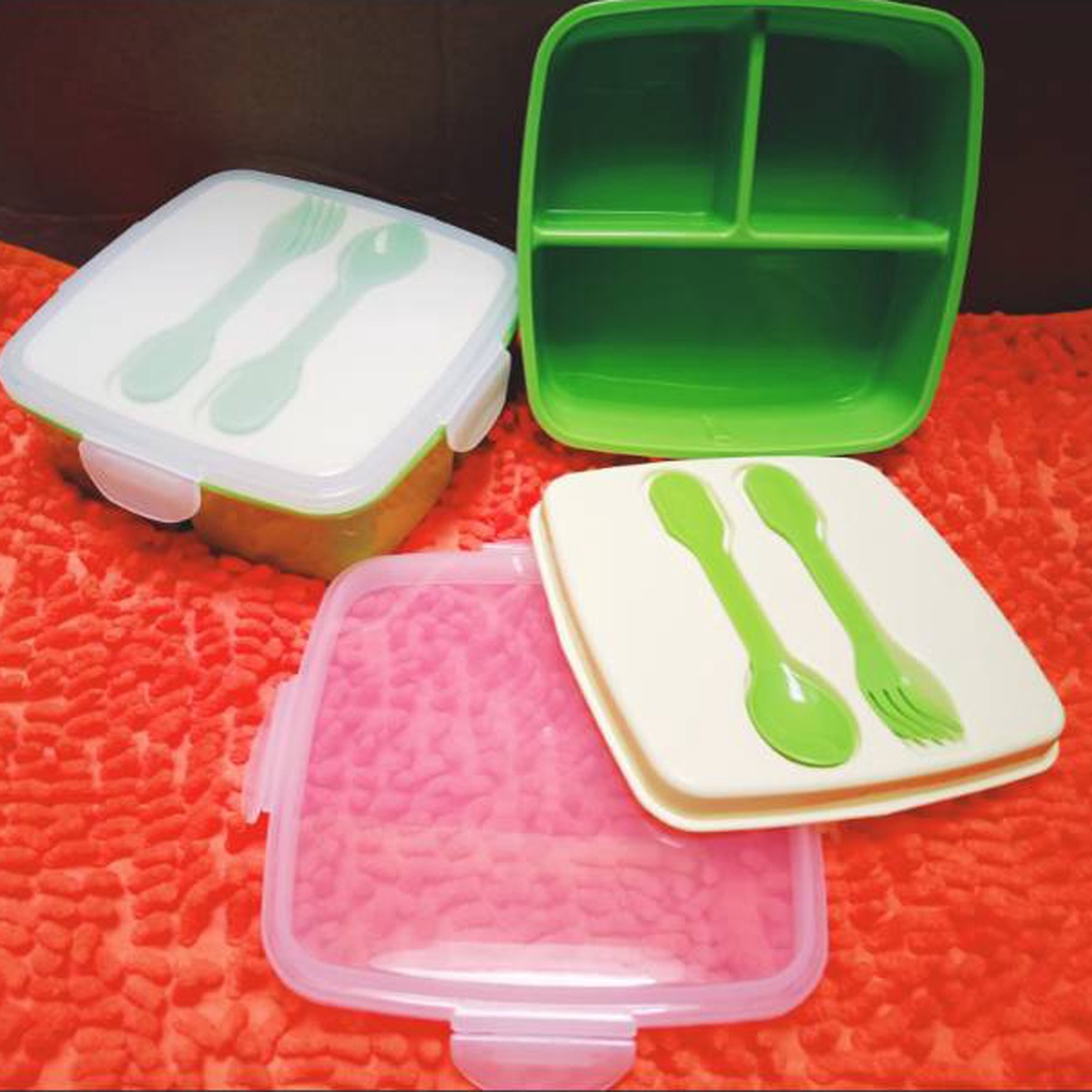 Set kotak makan golden sunkist lunch box anti bocor tas bekal waterproof kotak bekal lunch bag murah