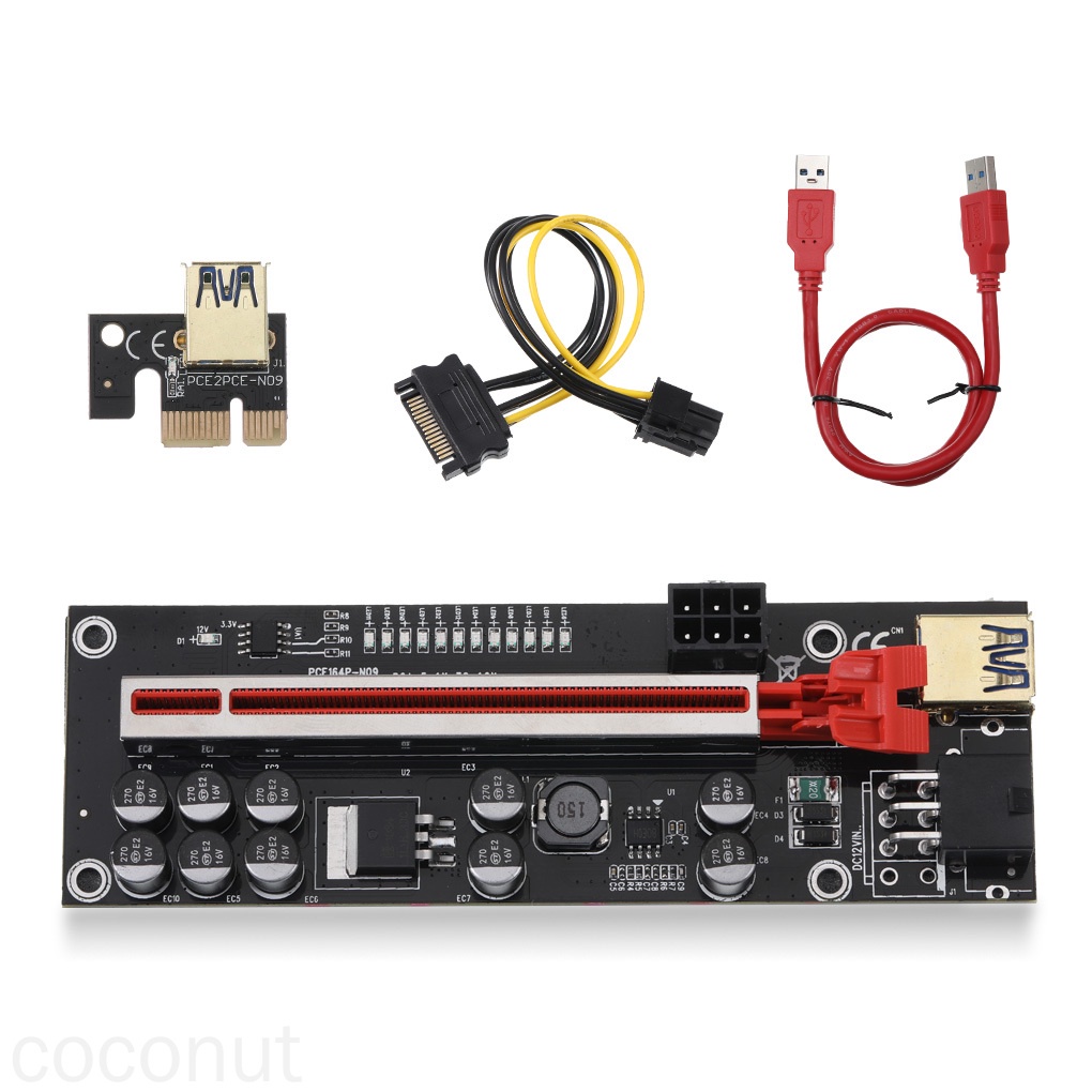 Adapter Riser Card Pci-Express Extender 10 Solid Capacitors Pci-Express Dengan Kabel Usb 3.0