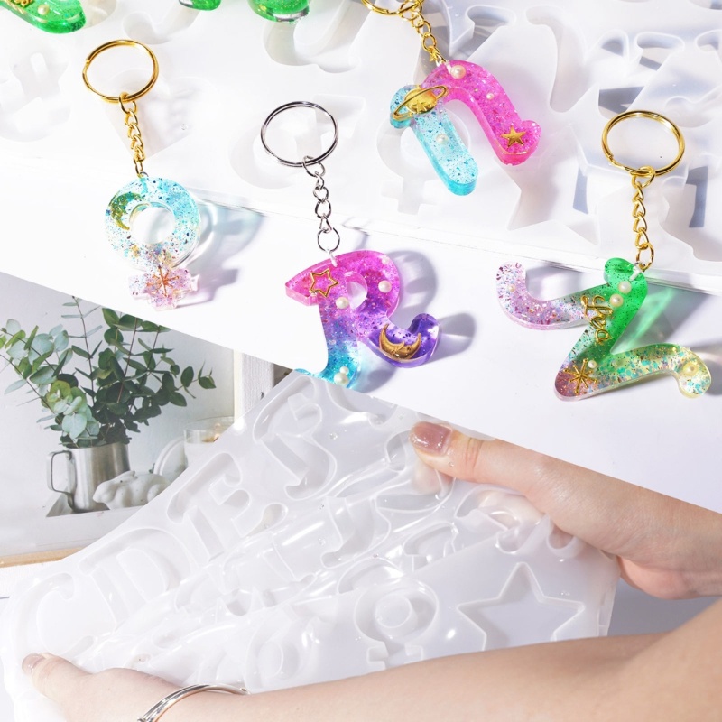 Cetakan Resin Epoksi Bahan Silikon Bentuk Huruf Simbol 3D Untuk Alat Perhiasan Handmade