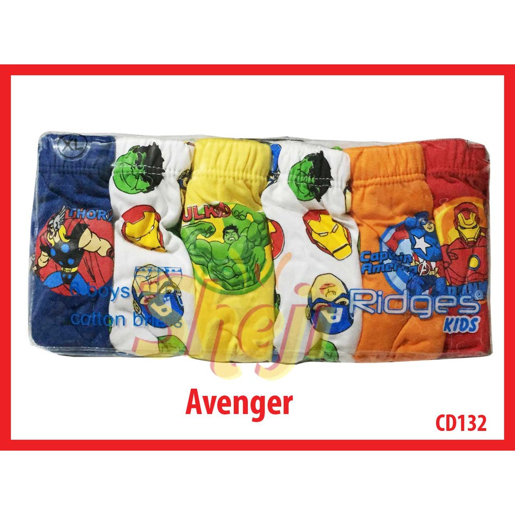 CELANA DALAM RIDGES ANAK COWO /  RIDGES KIDS PANTIES / BOYS UNDERWARE &quot;AVENGER&quot; ISI 6 PCS