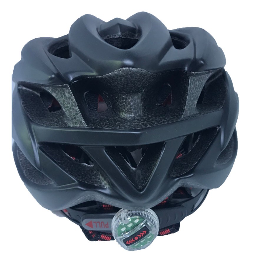 TaffSPORT Helm Sepeda EPS PVC Shell dengan Lampu Backlight - 1105 - Black