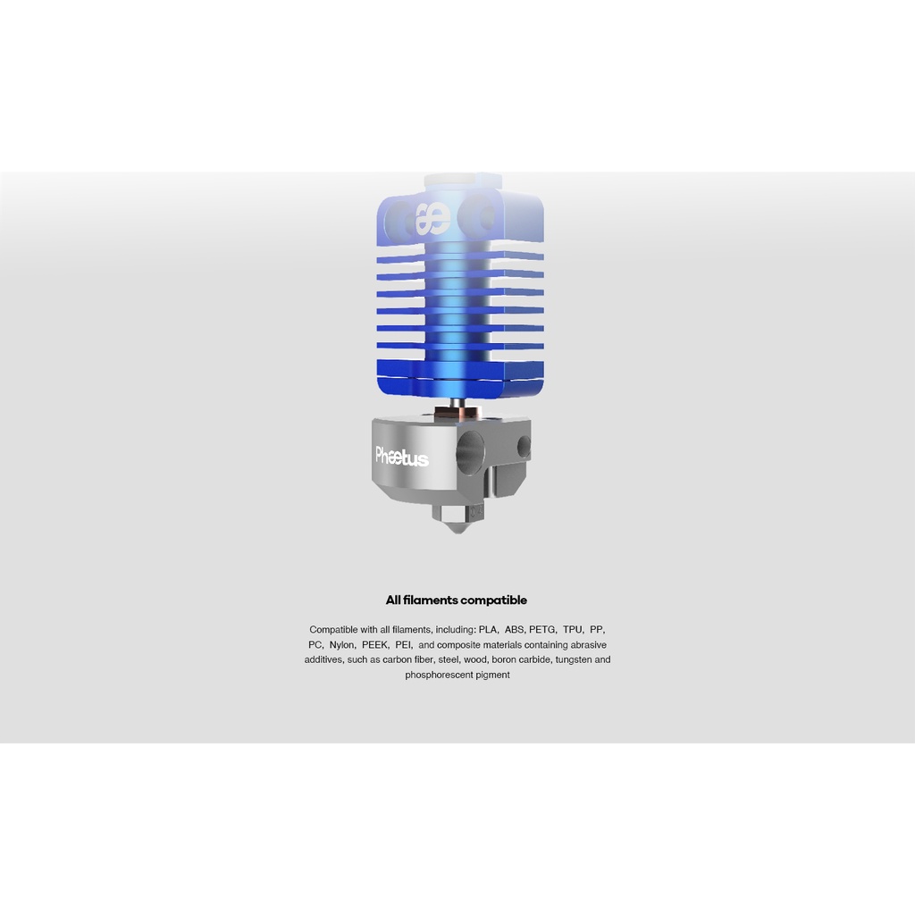 INDOCART 3D Printer HotEnd Phaetus DragonFly BMS all-metal 0.4MM blue