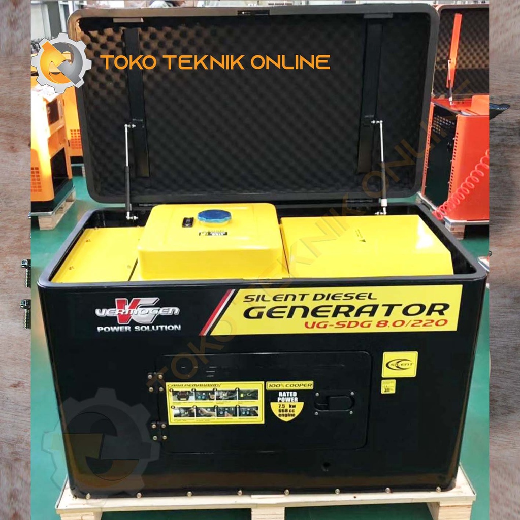 SILENT DIESEL GENERATOR / GENSET 8000 WATT - 1 PHASE - VERMOGEN