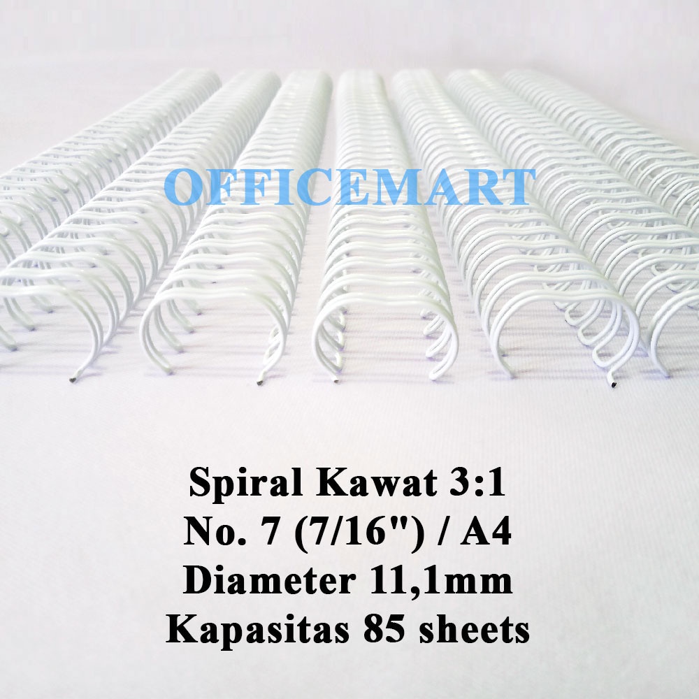 

JBI Spiral Kawat A4 3:1 No. 7 (7/16") - Putih (Box Isi 100 Batang)