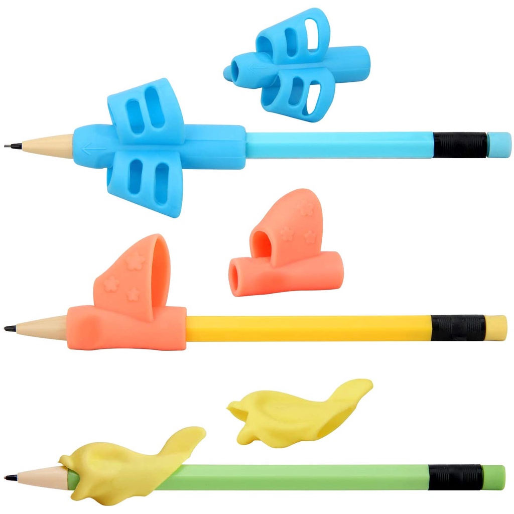 3Pcs Children Writing Pencil Pan Holder Kids Learning Practise Silicone Pen Aid Grip Posture Correction Device for Students