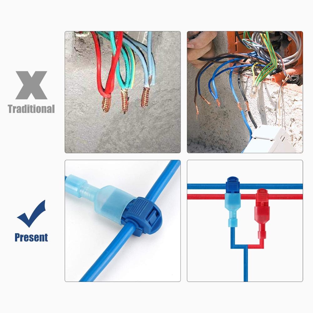 GRATIS ONGKIR BISA COD Tap Wire konektor terminal Quick Self-Stripping 120 PCS - cutter untuk stripping kabel - Universal Penyambung Kabel Paket PCT Sambungan Listrik - konektor penyambung kabel cepat otomatis - Sambung Jepit Terminal