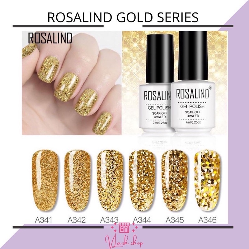 ROSALIND GLITTER SERIES W 7ml - KUTEK GEL -  GOLD SERIES