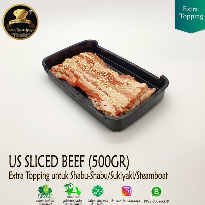 

Extra Topping Slice Beef 500Gr Untuk Shabu Shabu (Halal Food) Cutdifastore