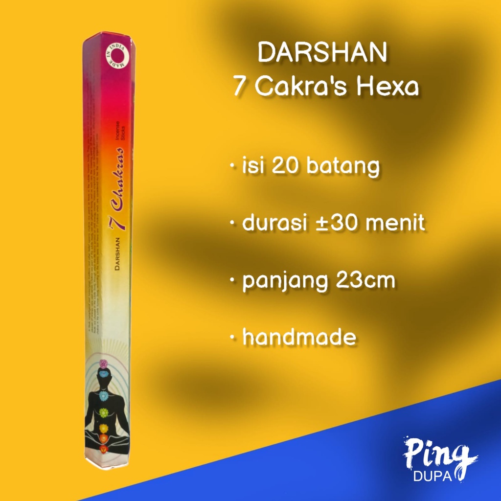 Dupa Hio 7 Cakra's Hexa Isi 20 Batang by Darshan India