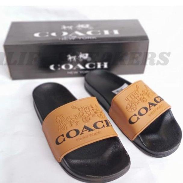 Harga Murah➝ SANDAL COACH ORIGINAL BROWN NEW YORK MAN/WOMAN 59