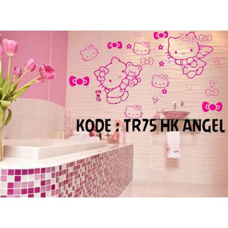 GD STIKER STICKER WALL SETIKER DINDING HELLO KITTY HK ANGEL WALLSTICKER WALLSTIKER DEKORASI TEMBOK HELO KITY PINK DECOR RUANG KAMAR TIDUR ANAK ANAK CEWEK PEREMPUAN KARTUN LUCU KEKINIAN WALLPAPER WALPAPER WELPEPER PAPER WALSTICKER HELLO K