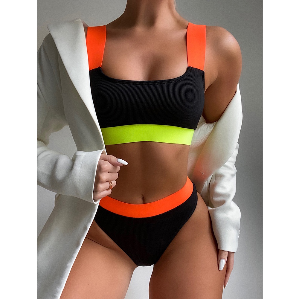 Plate Belt Bikini Swimwear Women 2021 New Sexy Swimsuit Female Two Pieces Bikini Set Bather Bathing