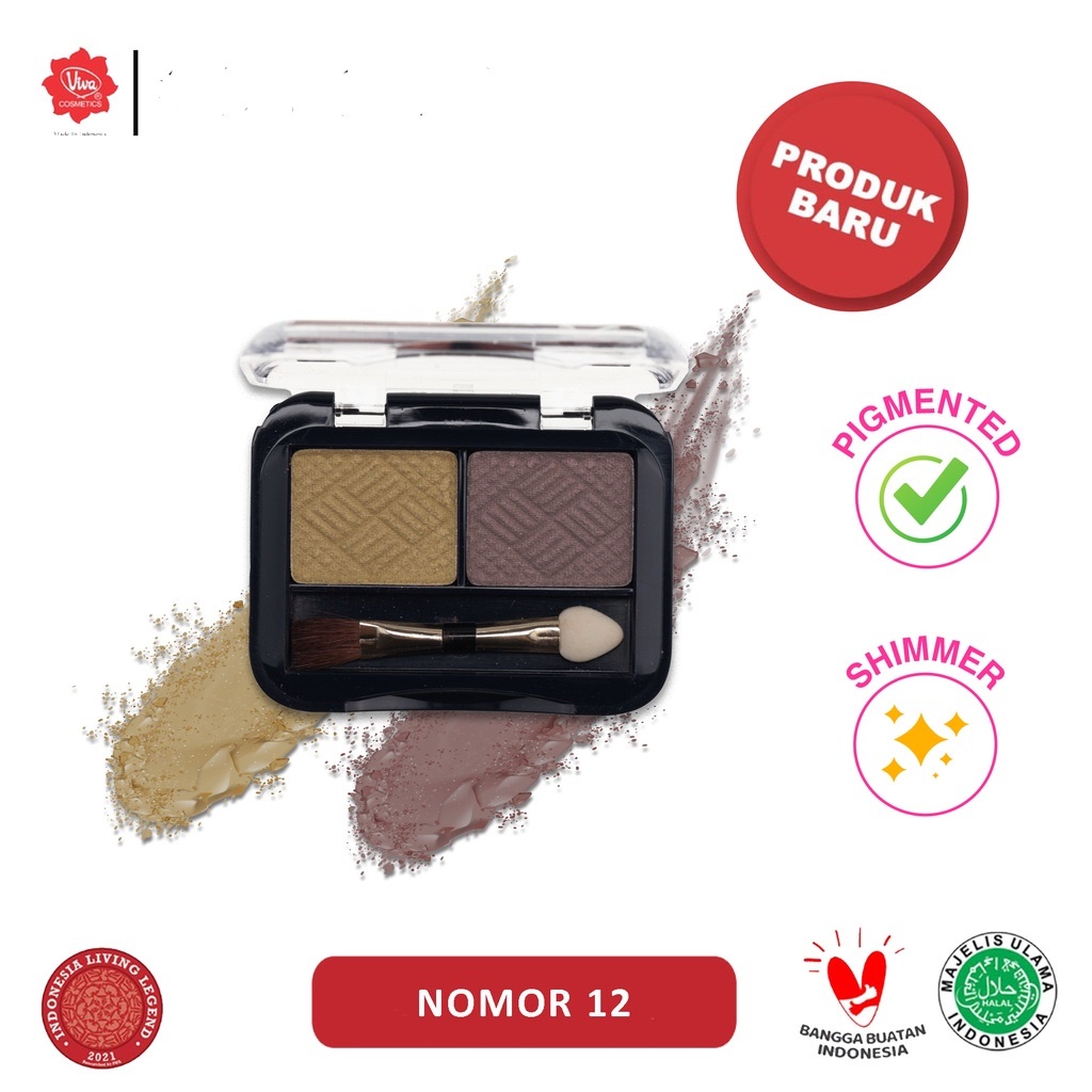 CLEARANCE SALE -  New Color No 11 dan 12 - Viva Eye Shadow Duo - 2.3 gr