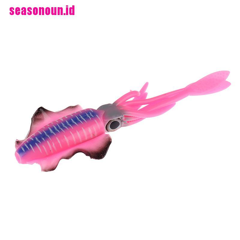 (seasonoun) Umpan Pancing Soft Bait Bentuk Cumi-Cumi Menyala