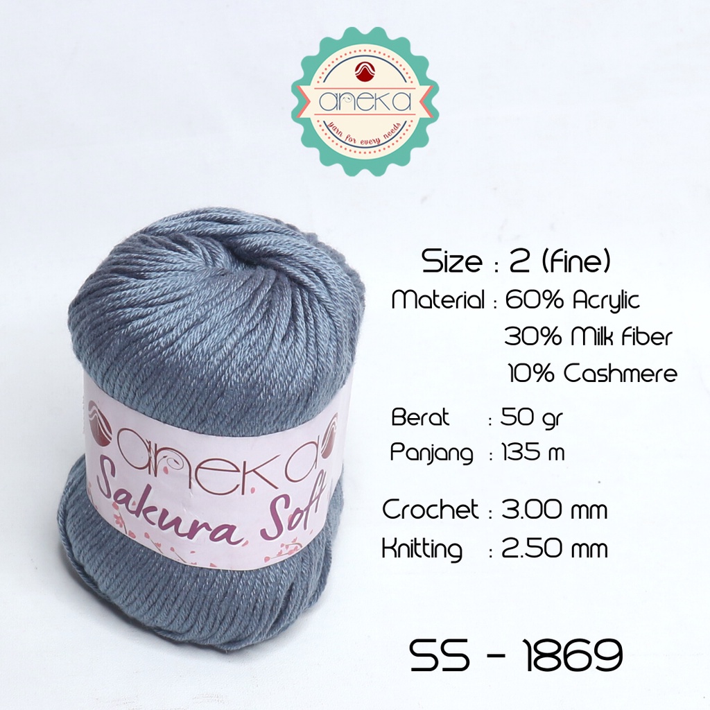 Benang Rajut Sakura Soft / Silk Cotton Milk Cotton Yarn - 1869