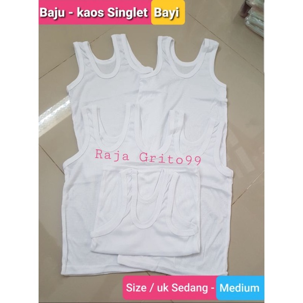 Singlet bayi Kaos Dalam Vivi Uk Large / Kaos dalam anak singlet bayi warna putih polos Size L grosir