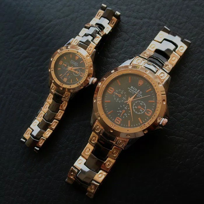 Terlaris Jam tangan rolex couple pesta pria wanita cowok cewek kado hadiah