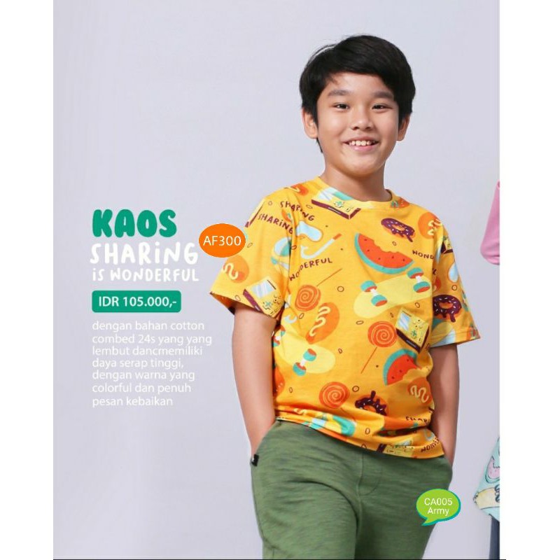 Kaos Afrakids Pendek AF300 &quot;Sharing is Wonderfull&quot;