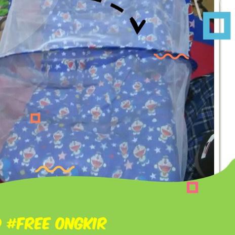 ♛ Tempat Tidur Bayi Kelambu Tenda - Kasur Lipat Baby Klambu Kojong Bulat Karakter Set Murah Box Kola