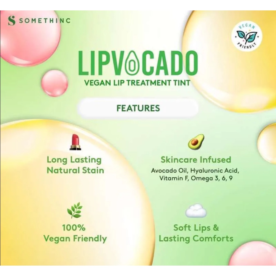 SOMETHINC LIPVOCADO Vegan Lip Treatment Tint - Lipstick Lipbalm Tahan Lama