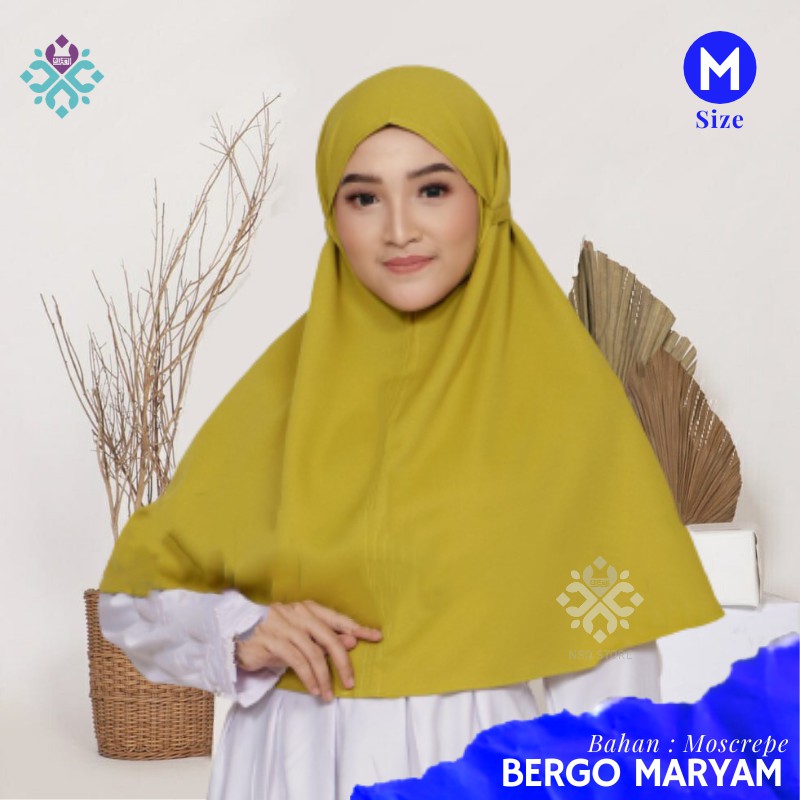 Bergo Maryam Moscrepe Ukuran M Jilbab Tali Instan Hijab Instant Kerudung Langsung Non Pad