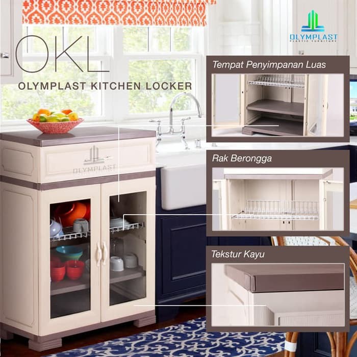  Olymplast Kitchen Locker  OKL Rak Lemari Piring Gelas 