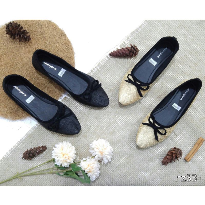 BorneoXavyera Sepatu Flatshoes Riana rz33 Flat Keren Kekinian Bahan Kanvas Premium