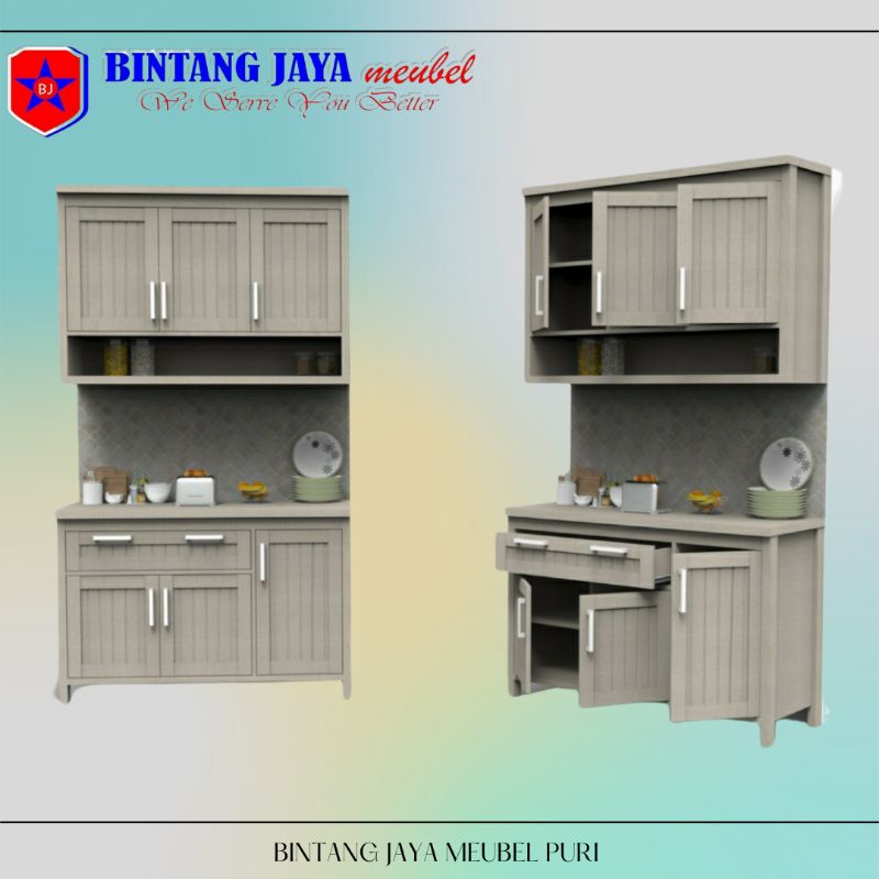 LEMARI KITCHEN SET ATAS BAWAH RAK DAPUR MINIMALIS 3031