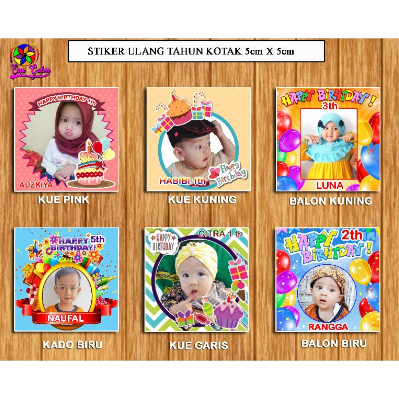 Jual Cetak Stiker label ultah anak kotak termurah stiker snack box ...