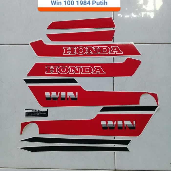 Striping Stiker Motor Honda Win 100 1984 Lis Putih