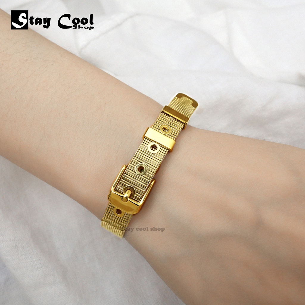 Gelang Titanium Wanita Flat Rose Gold Anti Karat / Gelang Wanita Titanium Asli Ori / Gelang Titanium Wanita Korean