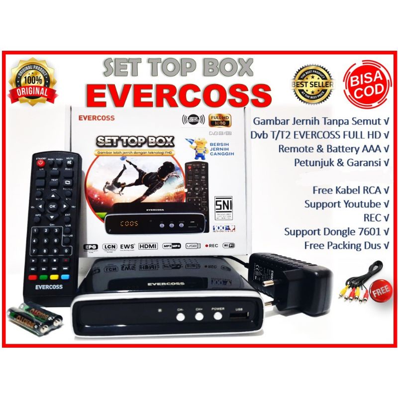 Set Top Box Evercoss Stb Evercoss Digital Tv Evercoss Setopbox Evercoss (Body Baru dan Model Baru)(GROSIR)