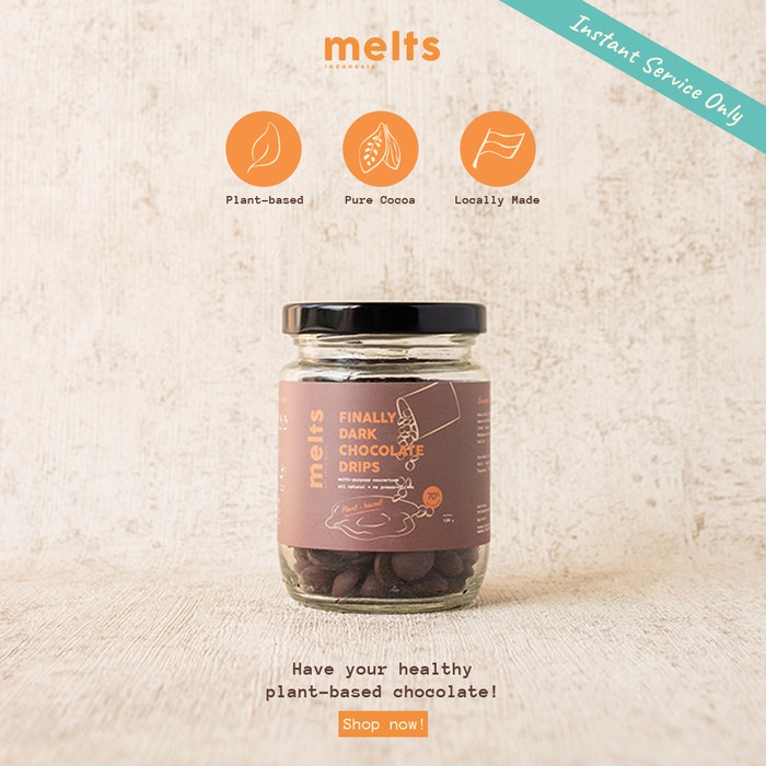 

INSTANT SERVICE - MELTS FINALLY DARK CHOCOLATE DRIPS 70% HEALTHY DRIPS