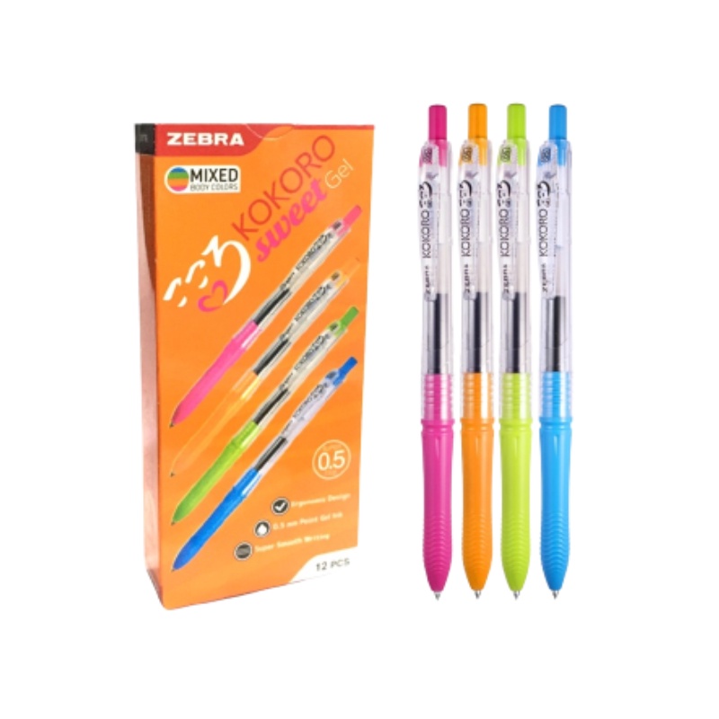 

STATIONERY HAUL- Kokoro Pen/Pulpen/Bulpen Sweet Tinta Hitam Gel 0.5mm - 1 Box Isi 12 Pcs
