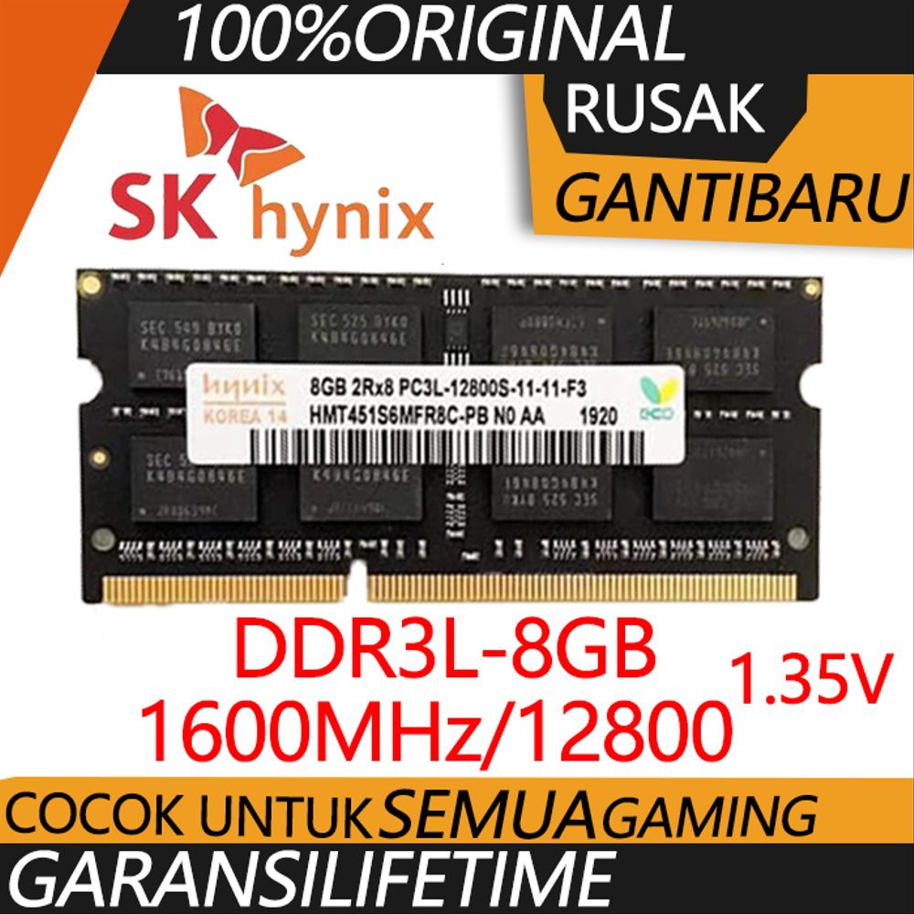 Langsung Order RAM MEMORY hynix SODIMM laptop DDR3l 8GB 1600 12800 8G sodim Limited
