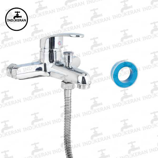 INDOKERAN - Paket Kran Shower Mixer Panas Dingin - 1/2 Inch - Chrome - High Quality