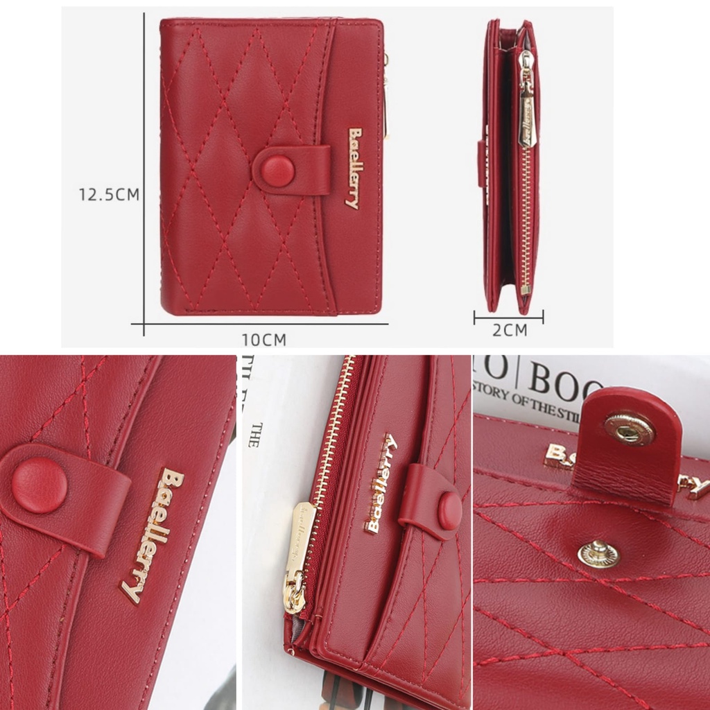 DOMPET LIPAT KECIL WANITA IMPORT BAELLERRY KULIT PREMIUM SEVILLA WA486B5 ORIGINAL BRANDED PENDEK KOREA HITAM MINI SLOT KARTU KOIN SIMPLE REMAJA KEKINIAN CEWEK MURAH TIPIS LUCU BATAM