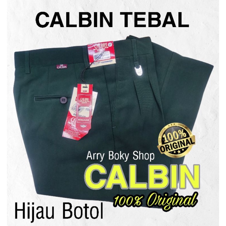 Celana CALBIN Formal HIJAU TUA ( 100% Original ) 27 - 38