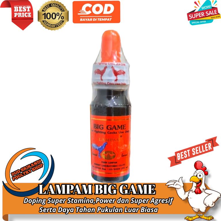 LAMPAM BIG GAME Doping Ayam Agresif Tahan Pukul